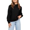image:imageImily Bela Womens Chunky Mock Neck Pullover Sweaters Fall Long Sleeve Casual Knit Sweater Black