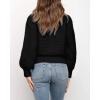 image:imageImily Bela Womens Chunky Mock Neck Pullover Sweaters Fall Long Sleeve Casual Knit Sweater Black