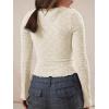 image:imageImily Bela Womens Long Sleeve Scoop Neck Tops Going Out Crop Tops Sexy Slim Fit Blouses Lace Shirt Apricot