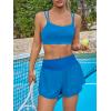 image:imageImily Bela Womens Running Shorts Workout Elastic High Waisted Loose Fit 2 in 1 Active Gym Biker ShortsBlue