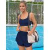 image:imageImily Bela Womens Running Shorts Workout Elastic High Waisted Loose Fit 2 in 1 Active Gym Biker ShortsNavy