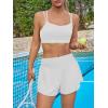 image:imageImily Bela Womens Running Shorts Workout Elastic High Waisted Loose Fit 2 in 1 Active Gym Biker ShortsWhite
