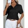 image:imageImily Bela Womens Short Sleeve Polo T Shirts Summer Business Dressy Casual Tops Work Collared V Neck Basic TeesBlack