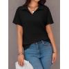 image:imageImily Bela Womens Short Sleeve Polo T Shirts Summer Business Dressy Casual Tops Work Collared V Neck Basic TeesBlack