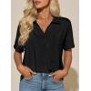 image:imageImily Bela Womens Short Sleeve Polo T Shirts Summer Business Dressy Casual Tops Work Collared V Neck Basic TeesBlack