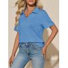 image:imageImily Bela Womens Short Sleeve Polo T Shirts Summer Business Dressy Casual Tops Work Collared V Neck Basic TeesBlue