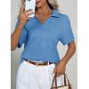 image:imageImily Bela Womens Short Sleeve Polo T Shirts Summer Business Dressy Casual Tops Work Collared V Neck Basic TeesBlue