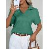 image:imageImily Bela Womens Short Sleeve Polo T Shirts Summer Business Dressy Casual Tops Work Collared V Neck Basic TeesDark Green