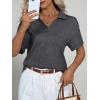 image:imageImily Bela Womens Short Sleeve Polo T Shirts Summer Business Dressy Casual Tops Work Collared V Neck Basic TeesDark Grey