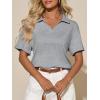 image:imageImily Bela Womens Short Sleeve Polo T Shirts Summer Business Dressy Casual Tops Work Collared V Neck Basic TeesLight Grey