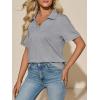 image:imageImily Bela Womens Short Sleeve Polo T Shirts Summer Business Dressy Casual Tops Work Collared V Neck Basic TeesLight Grey