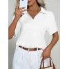 image:imageImily Bela Womens Short Sleeve Polo T Shirts Summer Business Dressy Casual Tops Work Collared V Neck Basic TeesWhite