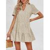 image:imageImily Bela Womens Summer Lace Dresses Eyelet Casual Flowy Babydoll Swing Short Sleeve V Neck Tunic DressKhaki