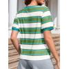 image:imageImily Bela Womens Summer Tops 2026 Striped Color Block Short Puff Sleeve T Shirt Casual Crewneck Loose Basic TeeGreen