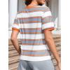 image:imageImily Bela Womens Summer Tops 2026 Striped Color Block Short Puff Sleeve T Shirt Casual Crewneck Loose Basic TeeLight Blue