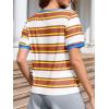 image:imageImily Bela Womens Summer Tops 2026 Striped Color Block Short Puff Sleeve T Shirt Casual Crewneck Loose Basic TeeOrange
