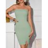image:imageImily Bela Womens Strapless Bodycon Dresses Ribbed Knit Mini Dress Slit Tube Midi Dresses for Party Club NightMint