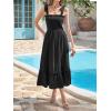 image:imageImily Bela Womens Summer Floral Maxi Dress Boho Tie Strap Sleeveless Smocked A Line Beach Sundress Long DressesZ1black