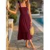image:imageImily Bela Womens Summer Floral Maxi Dress Boho Tie Strap Sleeveless Smocked A Line Beach Sundress Long DressesZ1burgundy