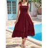 image:imageImily Bela Womens Summer Floral Maxi Dress Boho Tie Strap Sleeveless Smocked A Line Beach Sundress Long DressesZ1burgundy