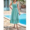 image:imageImily Bela Womens Summer Floral Maxi Dress Boho Tie Strap Sleeveless Smocked A Line Beach Sundress Long DressesZ1green