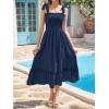 image:imageImily Bela Womens Summer Floral Maxi Dress Boho Tie Strap Sleeveless Smocked A Line Beach Sundress Long DressesZ1navy