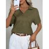 image:imageImily Bela Womens Short Sleeve Polo T Shirts Summer Business Dressy Casual Tops Work Collared V Neck Basic TeesArmy Green