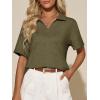 image:imageImily Bela Womens Short Sleeve Polo T Shirts Summer Business Dressy Casual Tops Work Collared V Neck Basic TeesArmy Green