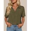 image:imageImily Bela Womens Short Sleeve Polo T Shirts Summer Business Dressy Casual Tops Work Collared V Neck Basic TeesArmy Green