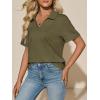 image:imageImily Bela Womens Short Sleeve Polo T Shirts Summer Business Dressy Casual Tops Work Collared V Neck Basic TeesArmy Green