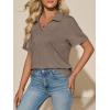image:imageImily Bela Womens Short Sleeve Polo T Shirts Summer Business Dressy Casual Tops Work Collared V Neck Basic TeesCoffee