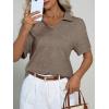 image:imageImily Bela Womens Short Sleeve Polo T Shirts Summer Business Dressy Casual Tops Work Collared V Neck Basic TeesCoffee