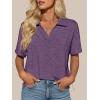 image:imageImily Bela Womens Short Sleeve Polo T Shirts Summer Business Dressy Casual Tops Work Collared V Neck Basic TeesPurple