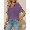 image:imageImily Bela Womens Short Sleeve Polo T Shirts Summer Business Dressy Casual Tops Work Collared V Neck Basic TeesPurple