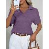 image:imageImily Bela Womens Short Sleeve Polo T Shirts Summer Business Dressy Casual Tops Work Collared V Neck Basic TeesPurple
