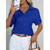 image:imageImily Bela Womens Short Sleeve Polo T Shirts Summer Business Dressy Casual Tops Work Collared V Neck Basic TeesRoyal Blue