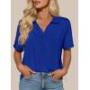 image:imageImily Bela Womens Short Sleeve Polo T Shirts Summer Business Dressy Casual Tops Work Collared V Neck Basic TeesRoyal Blue