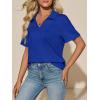 image:imageImily Bela Womens Short Sleeve Polo T Shirts Summer Business Dressy Casual Tops Work Collared V Neck Basic TeesRoyal Blue