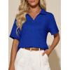image:imageImily Bela Womens Short Sleeve Polo T Shirts Summer Business Dressy Casual Tops Work Collared V Neck Basic TeesRoyal Blue
