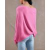 image:imageImily Bela Batwing Boat Neck Sweaters for Women Spring Long Sleeve Soft Knit Loose Baggy Pullover Jumper TopBright Pink
