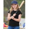 image:imageImily Bela Girls Short Sleeve T Shirts Crew Neck Cap Sleeve Tank Tops Casual Loose Summer Shirt Kids 514 YearsBlack