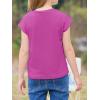 image:imageImily Bela Girls Short Sleeve T Shirts Crew Neck Cap Sleeve Tank Tops Casual Loose Summer Shirt Kids 514 YearsBright Pink