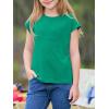 image:imageImily Bela Girls Short Sleeve T Shirts Crew Neck Cap Sleeve Tank Tops Casual Loose Summer Shirt Kids 514 YearsDark Green