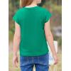 image:imageImily Bela Girls Short Sleeve T Shirts Crew Neck Cap Sleeve Tank Tops Casual Loose Summer Shirt Kids 514 YearsDark Green