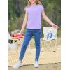 image:imageImily Bela Girls Short Sleeve T Shirts Crew Neck Cap Sleeve Tank Tops Casual Loose Summer Shirt Kids 514 YearsLight Purple