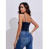 image:imageImily Bela Womens Denim Corset Tank Tops Sleeveless Slim Fit Vest Spaghetti Strap Summer Crop TopNavy