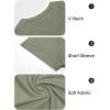 image:imageImily Bela Womens V Neck Tshirts Shirts Solid Color Short Sleeve Tops for Women Casual 2026 Summer Basic Tees Loose FitArmy Green