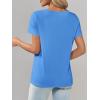 image:imageImily Bela Womens V Neck Tshirts Shirts Solid Color Short Sleeve Tops for Women Casual 2026 Summer Basic Tees Loose FitBlue