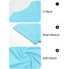 image:imageImily Bela Womens V Neck Tshirts Shirts Solid Color Short Sleeve Tops for Women Casual 2026 Summer Basic Tees Loose FitBluegreen