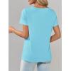 image:imageImily Bela Womens V Neck Tshirts Shirts Solid Color Short Sleeve Tops for Women Casual 2026 Summer Basic Tees Loose FitBluegreen